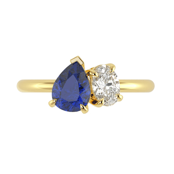 Ceylon Sapphire & Diamond Toi et Moi Ring