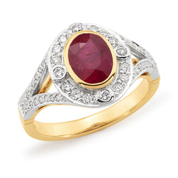 Two-Tone Ruby and Diamond Dress Ring