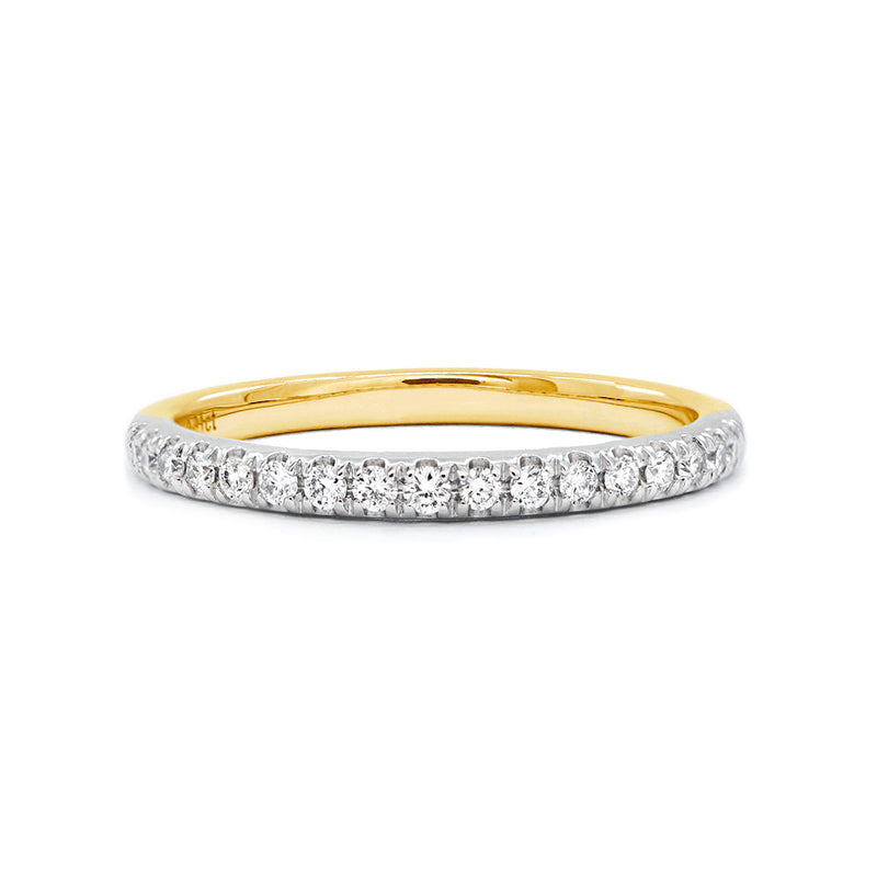 Two-Tone Gold Claw-Set Diamond Band - 0.17ct