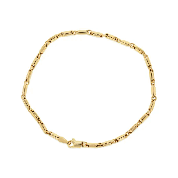 9ct Yellow Gold Rounded Bar Link Bracelet