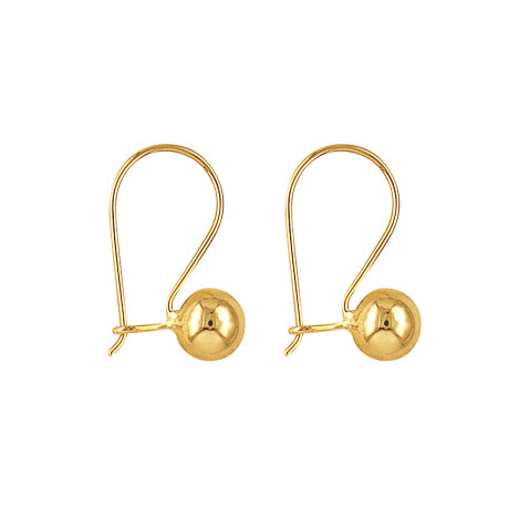 9ct Yellow Gold Euro Ball Earrings