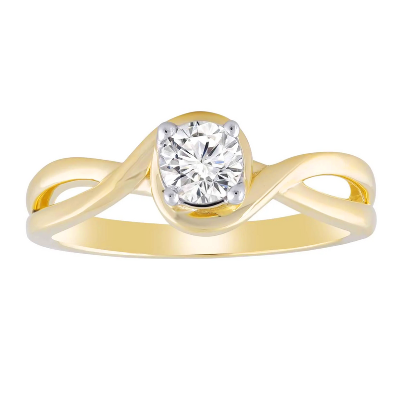 9ct Yellow Gold Solitaire Diamond Ring
