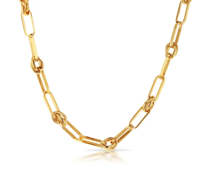 9ct Yellow Gold Silver Filled Fancy Chain