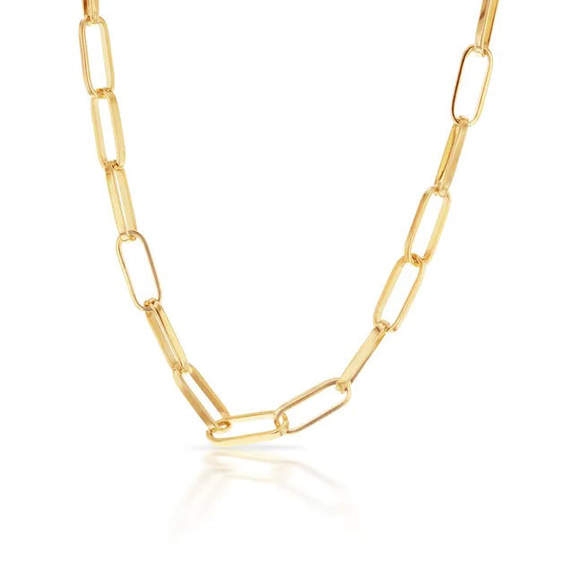 9ct Yellow Gold Silver Filled Paperclip Bracelet