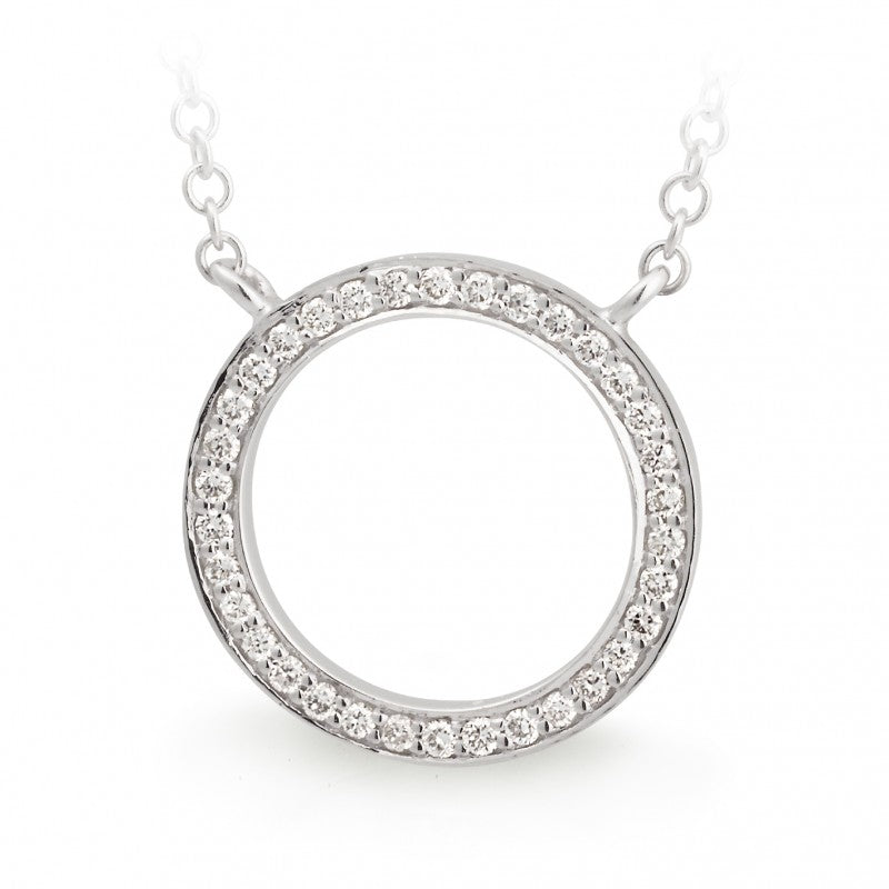 9ct White Gold Circle of Life Necklace